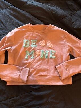 Women’s Pink Long Sleeve 'Be Mine' Embroidered Tee